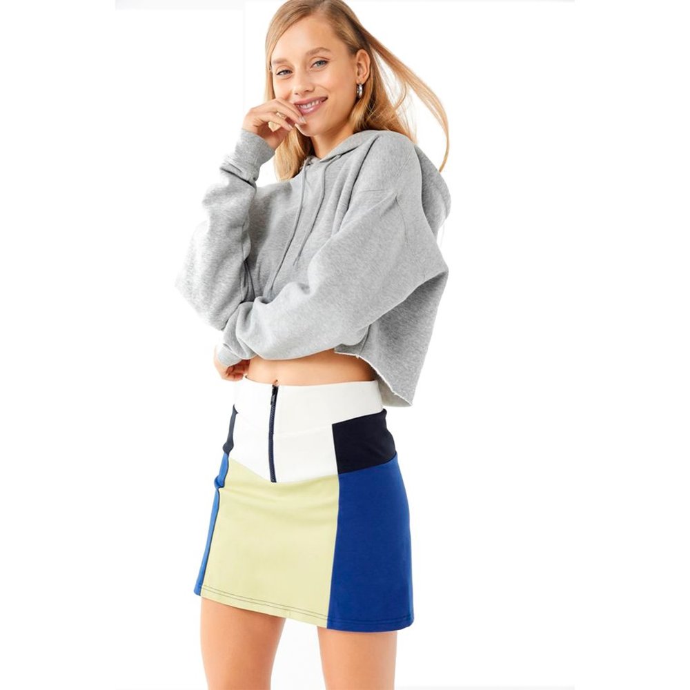 NWOT UO Vida Colorblock Mini Skirt